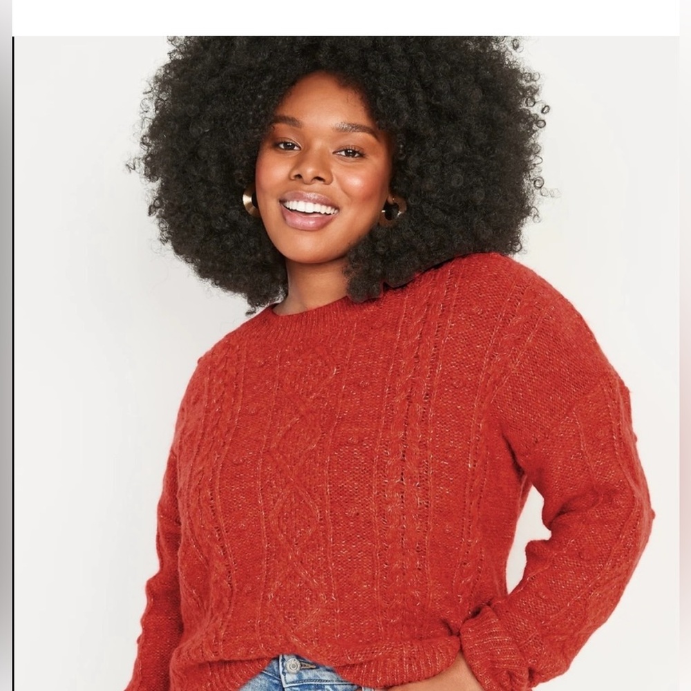 Old Navy Vibrant Red Crew Neck Sweater